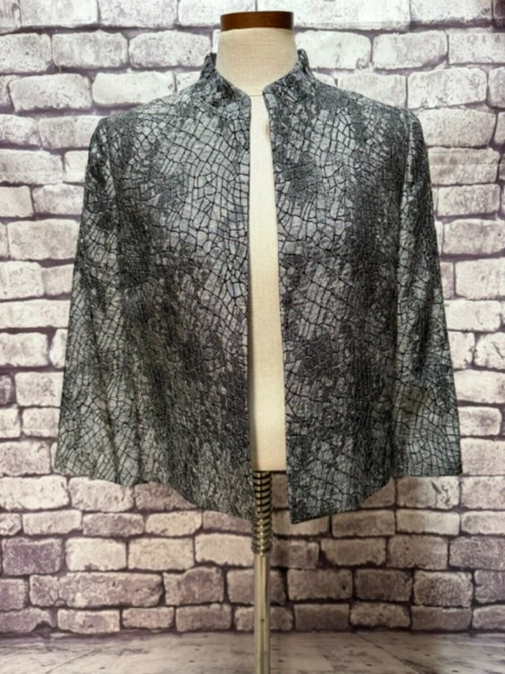 Kasper Gray & Black No Close Jacket Size 12